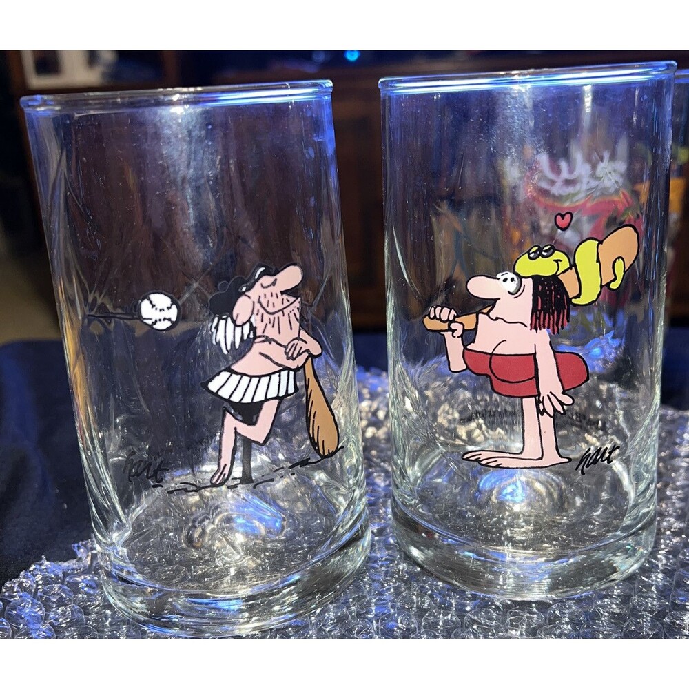 1981 Arby's B.C. Ice Age Collector's Series 2 Glasses New VINTAGE